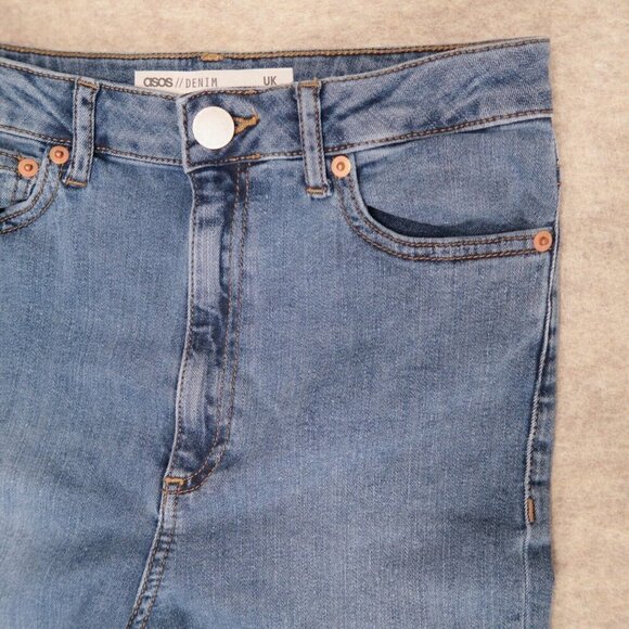 ASOS Women's Stretch Skinny Jeans Blue Denim High Rise 28/36 Actual US 26x32 - Picture 3 of 12